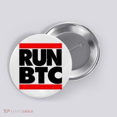 Funny Run BTC Bitcoin Logo Button