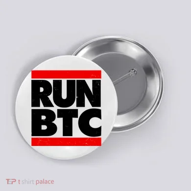 Funny Run BTC Bitcoin Logo Button