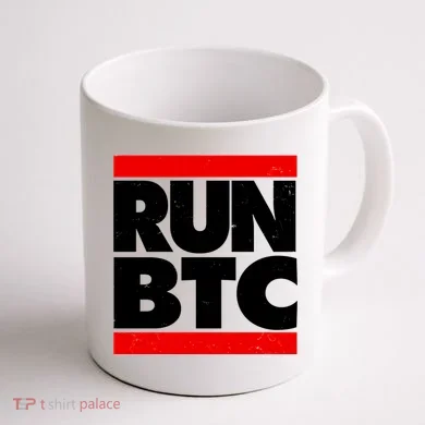 Funny Run BTC Bitcoin Logo Coffee Mug back