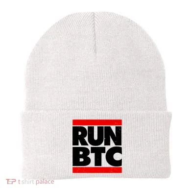 Funny Run BTC Bitcoin Logo Beanie