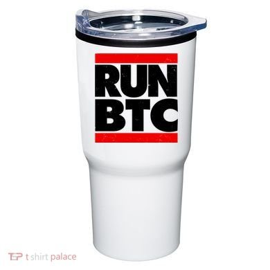 Funny Run BTC Bitcoin Logo Tumbler
