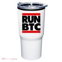 Funny Run BTC Bitcoin Logo Tumbler thumb 0