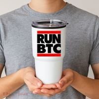 Funny Run BTC Bitcoin Logo Tumbler thumb 2