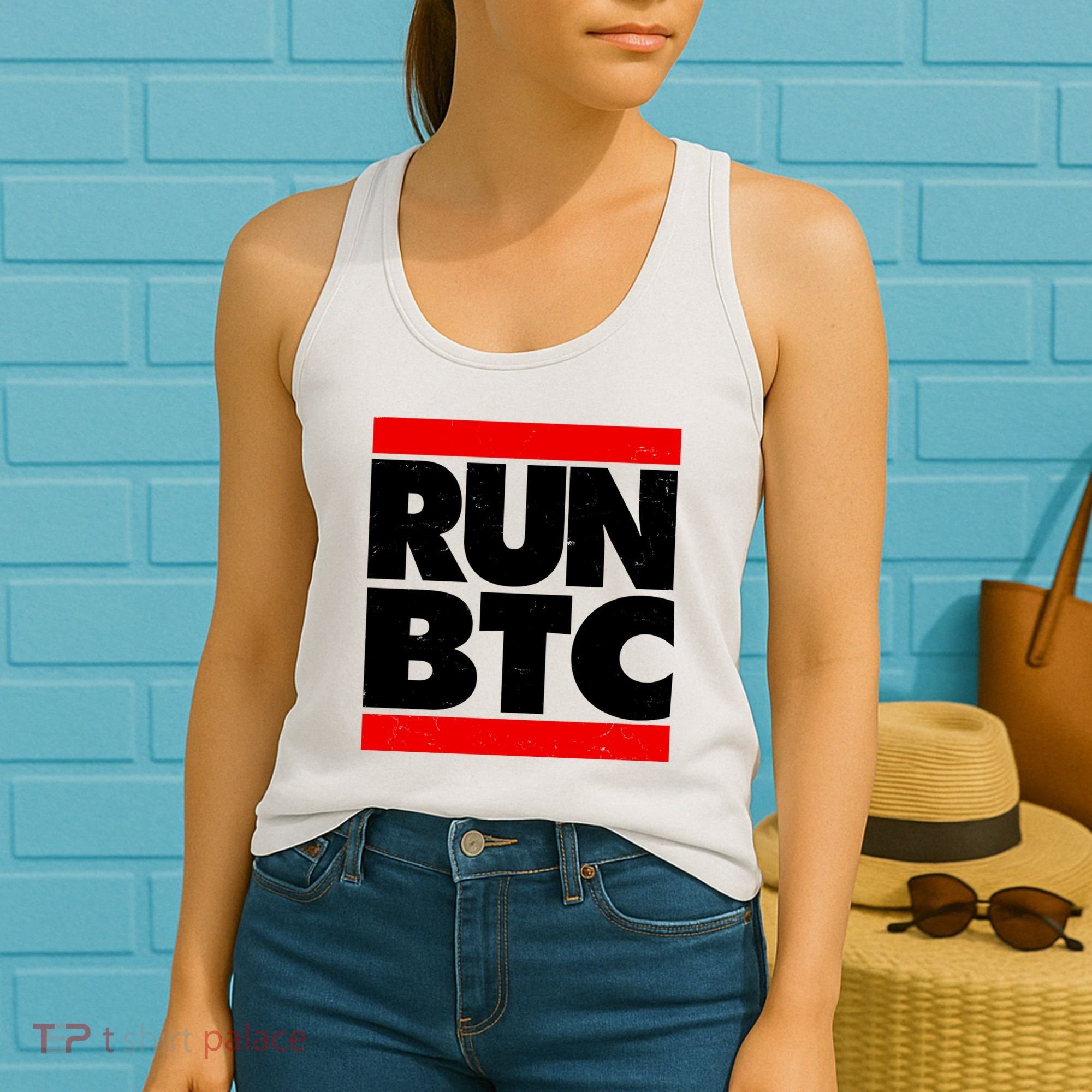 Funny Run BTC Bitcoin Logo Women's Tank Top