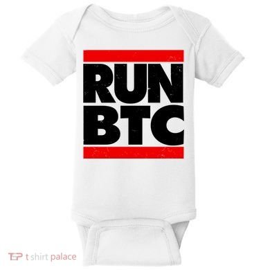 Funny Run BTC Bitcoin Logo Baby Bodysuit