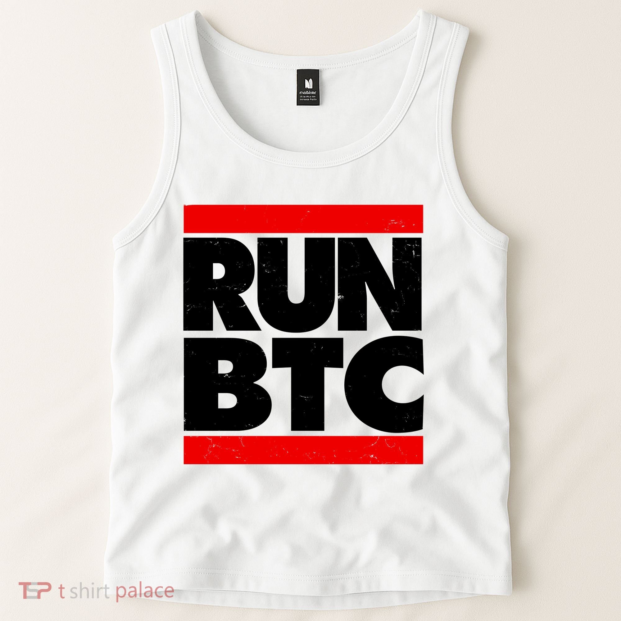 Funny Run BTC Bitcoin Logo Tank Top
