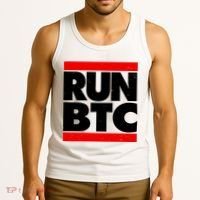 Funny Run BTC Bitcoin Logo Tank Top thumb 3