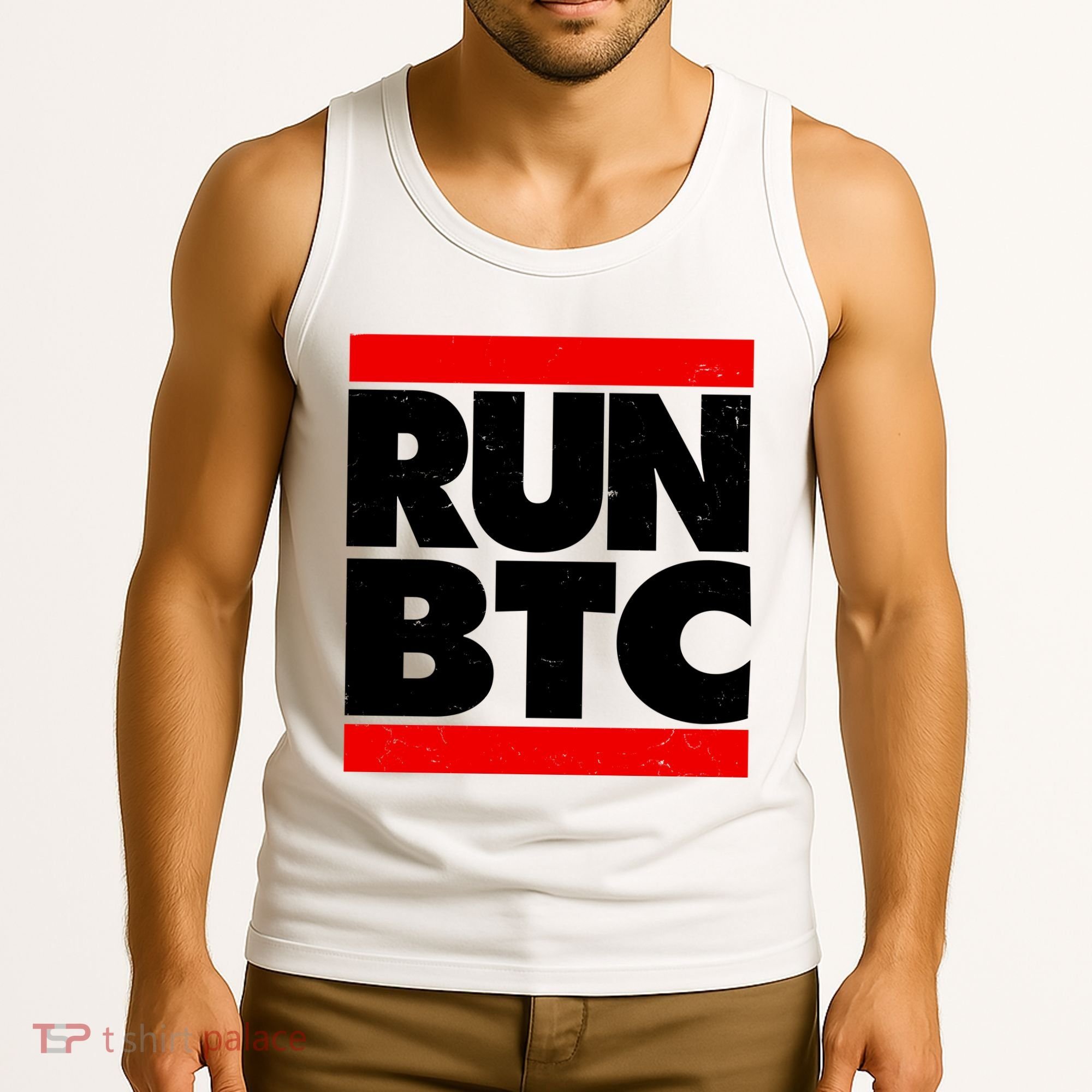 Funny Run BTC Bitcoin Logo Tank Top