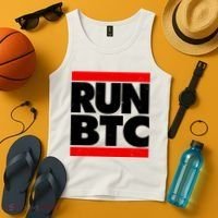 Funny Run BTC Bitcoin Logo Tank Top thumb 4