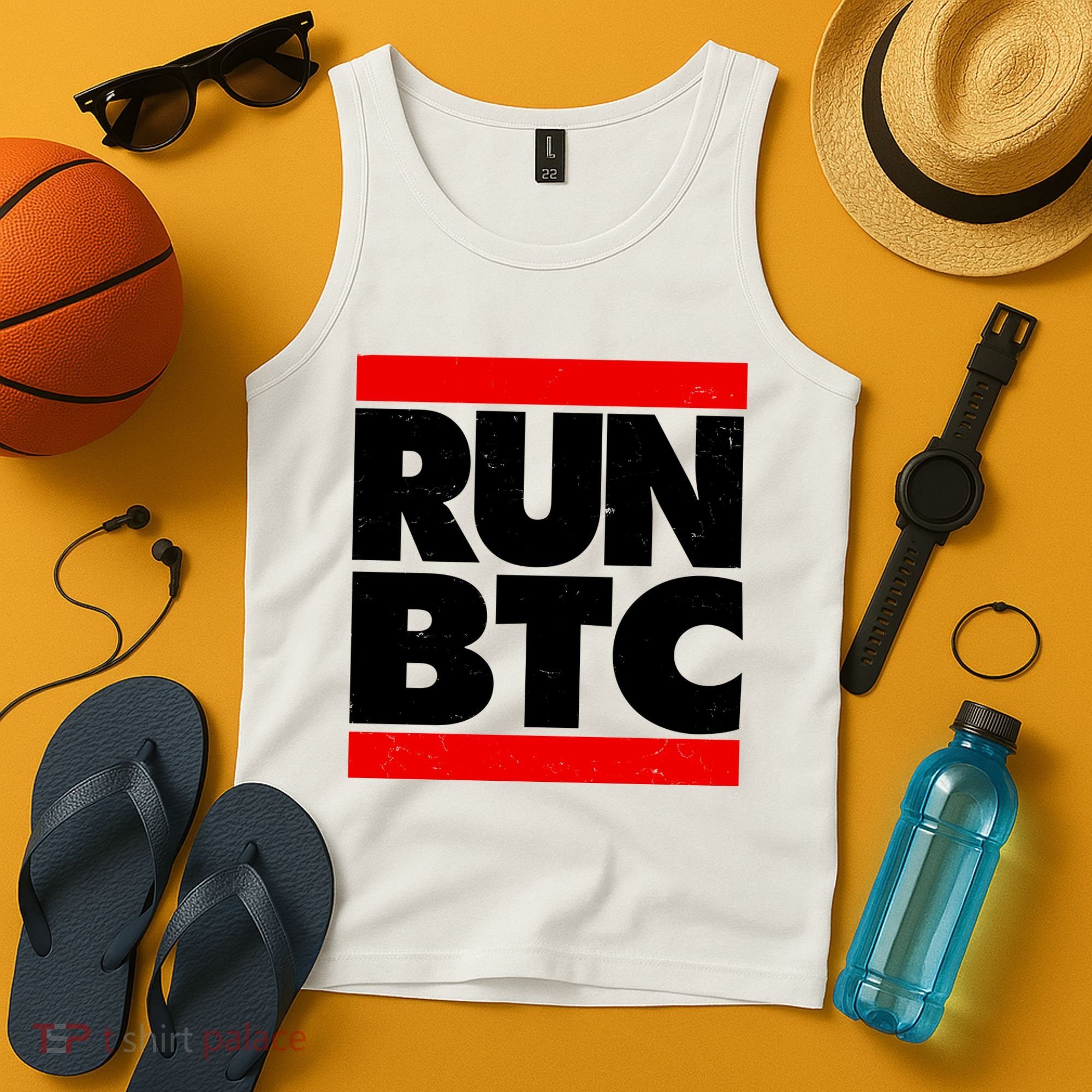 Funny Run BTC Bitcoin Logo Tank Top