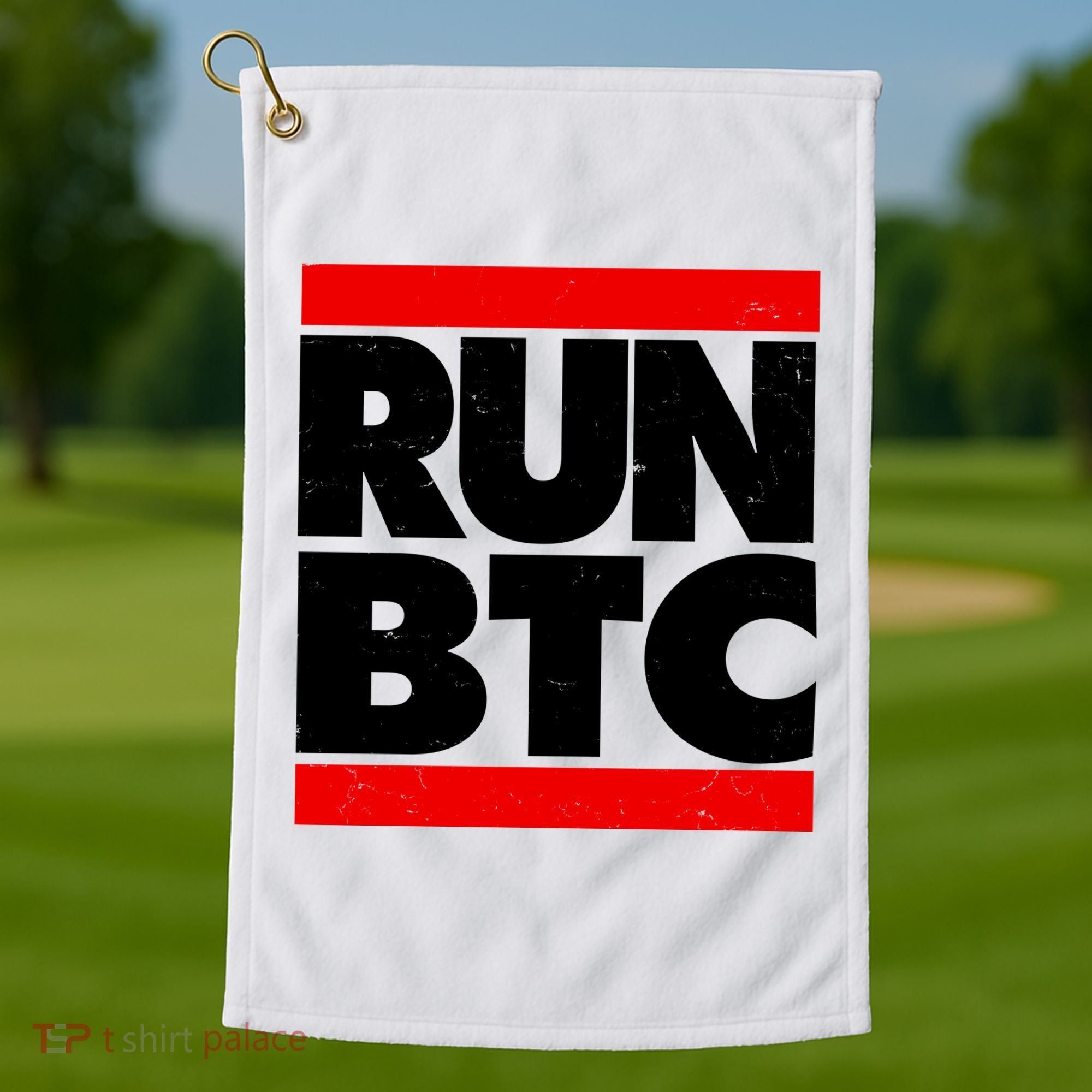 Funny Run BTC Bitcoin Logo Golf Towel