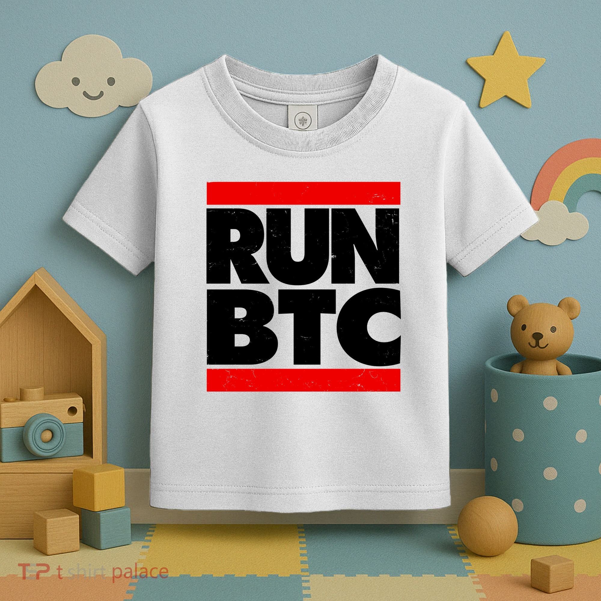 Funny Run BTC Bitcoin Logo Toddler T-Shirt