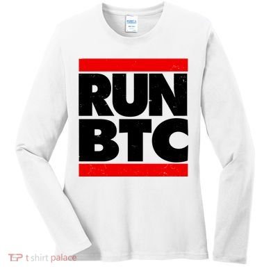 Funny Run BTC Bitcoin Logo Women's Long Sleeve Shirt