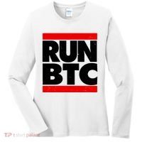 Funny Run BTC Bitcoin Logo Women's Long Sleeve Shirt thumb 0