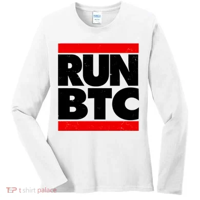 Funny Run BTC Bitcoin Logo Women's Long Sleeve Shirt