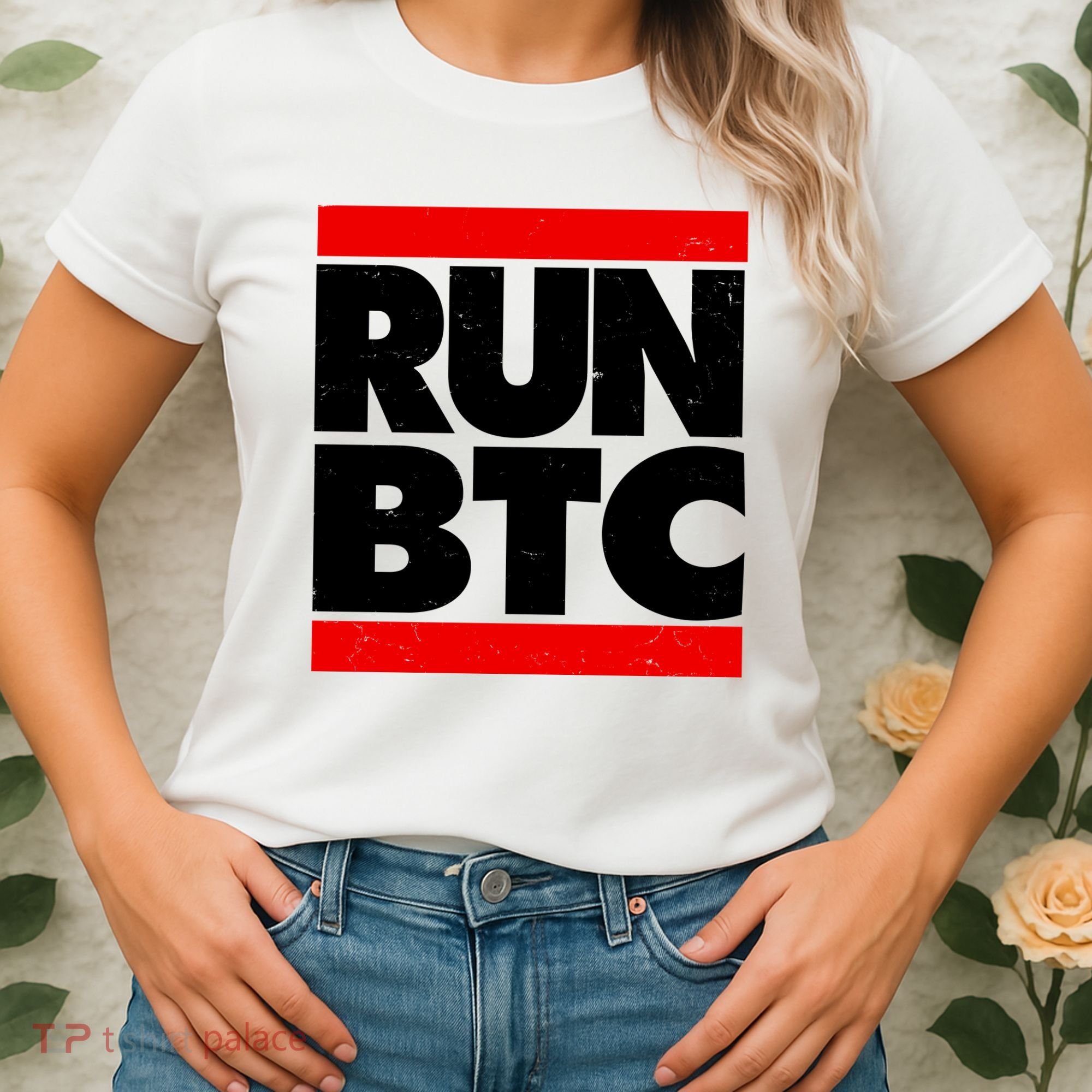 Funny Run BTC Bitcoin Logo Women's T-Shirt