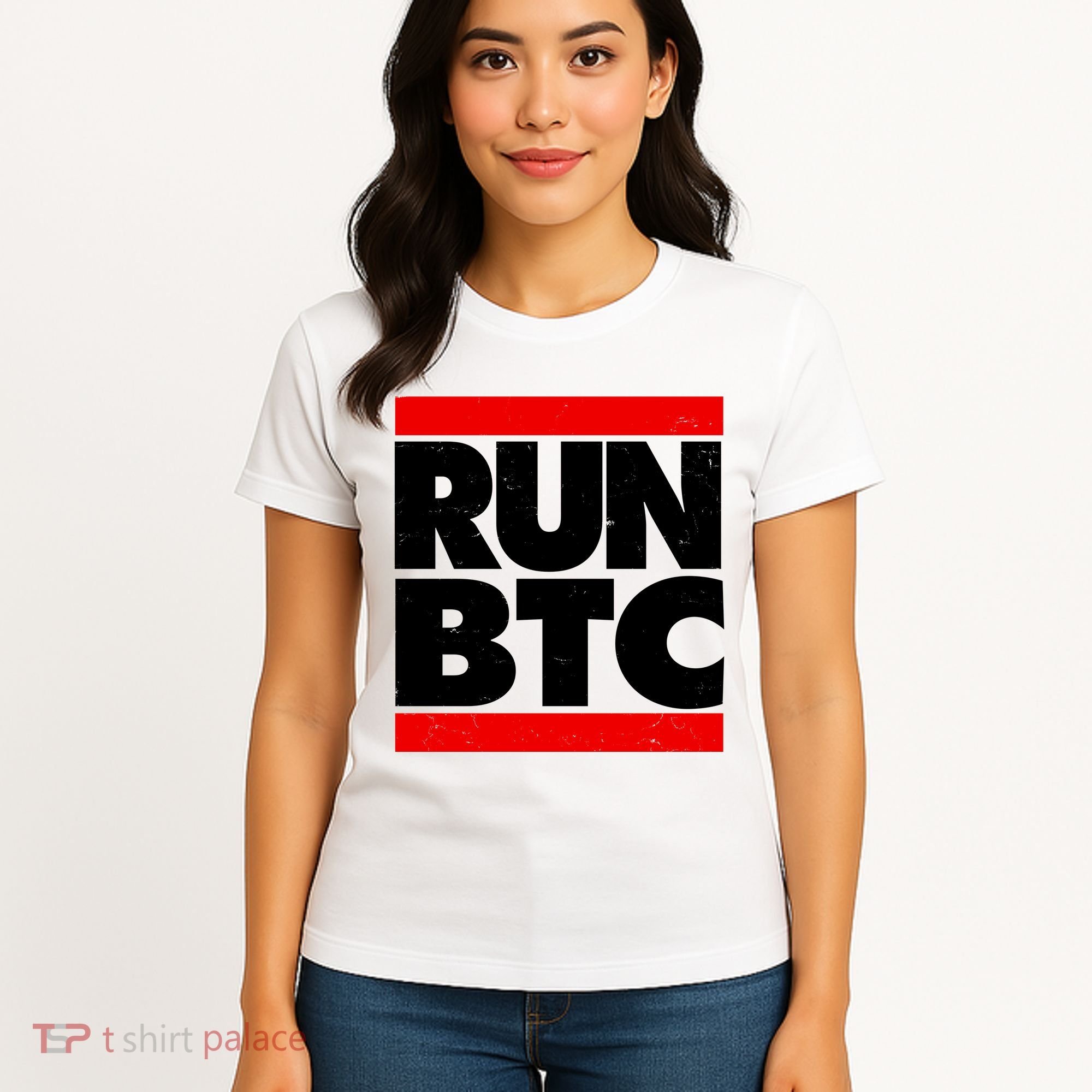 Funny Run BTC Bitcoin Logo Women's T-Shirt