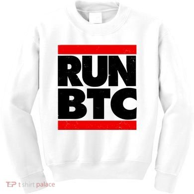 Funny Run BTC Bitcoin Logo Kids Sweatshirt