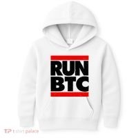 Funny Run BTC Bitcoin Logo Kids Hoodie thumb 0