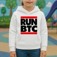 Funny Run BTC Bitcoin Logo Kids Hoodie thumb 3