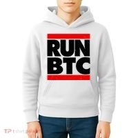 Funny Run BTC Bitcoin Logo Kids Hoodie thumb 4