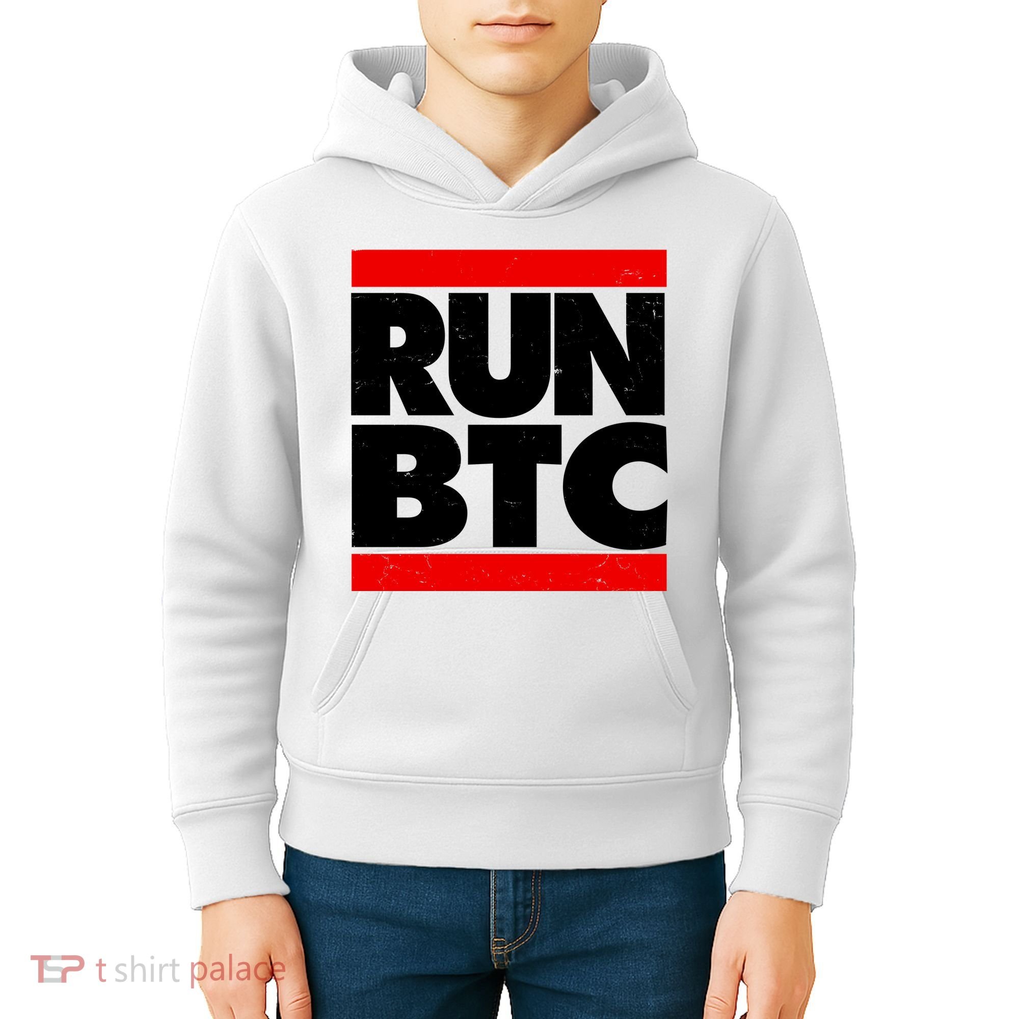 Funny Run BTC Bitcoin Logo Kids Hoodie