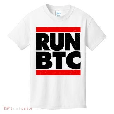 Funny Run BTC Bitcoin Logo Kids T-Shirt