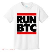 Funny Run BTC Bitcoin Logo Kids T-Shirt thumb 0