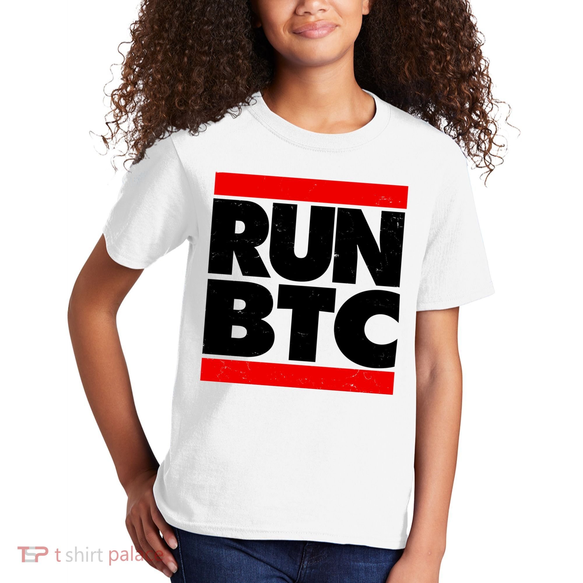 Funny Run BTC Bitcoin Logo Kids T-Shirt