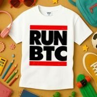 Funny Run BTC Bitcoin Logo Kids T-Shirt thumb 3