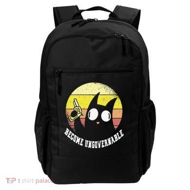 Funny Retro Black Cat Become Ungovernable Backpack