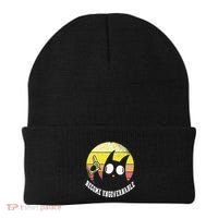 Funny Retro Black Cat Become Ungovernable Beanie thumb 0