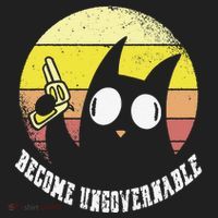 Funny Retro Black Cat Become Ungovernable Beanie thumb 2