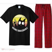 Funny Retro Black Cat Become Ungovernable Pajama Set thumb 0