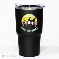 Funny Retro Black Cat Become Ungovernable Tumbler thumb 0