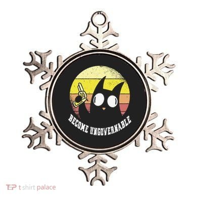 Funny Retro Black Cat Become Ungovernable Ornament