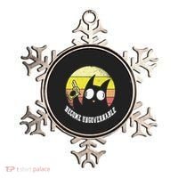 Funny Retro Black Cat Become Ungovernable Ornament thumb 0