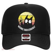 Funny Retro Black Cat Become Ungovernable Hat thumb 0