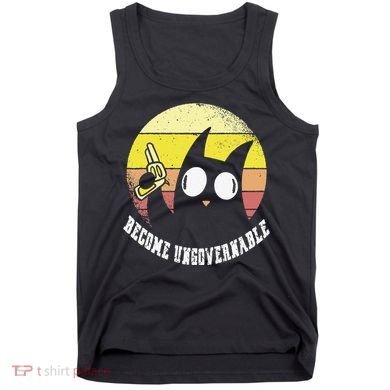 Funny Retro Black Cat Become Ungovernable Tank Top