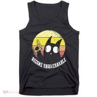Funny Retro Black Cat Become Ungovernable Tank Top thumb 0
