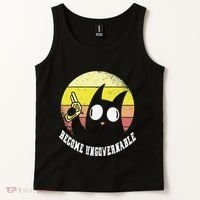 Funny Retro Black Cat Become Ungovernable Tank Top thumb 2