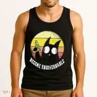 Funny Retro Black Cat Become Ungovernable Tank Top thumb 3
