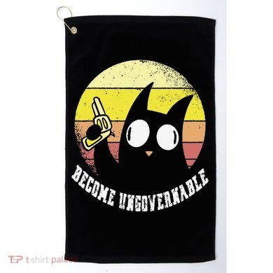 Funny Retro Black Cat Become Ungovernable Golf Towel
