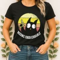 Funny Retro Black Cat Become Ungovernable Women's T-Shirt thumb 2