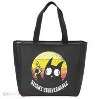 Funny Retro Black Cat Become Ungovernable Tote Bag thumb 0