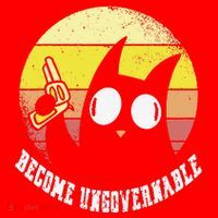 Funny Retro Black Cat Become Ungovernable Santa Hat thumb 1