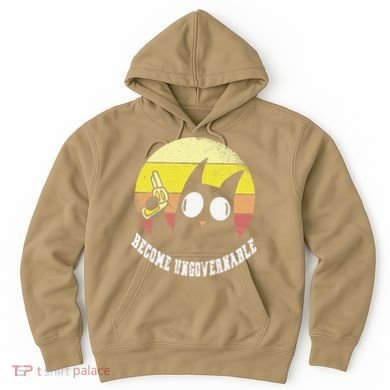 Funny Retro Black Cat Become Ungovernable Hoodie