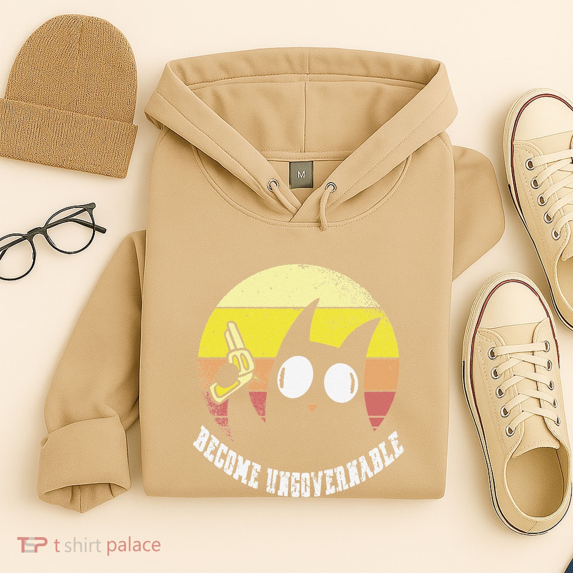 Funny Retro Black Cat Become Ungovernable Hoodie