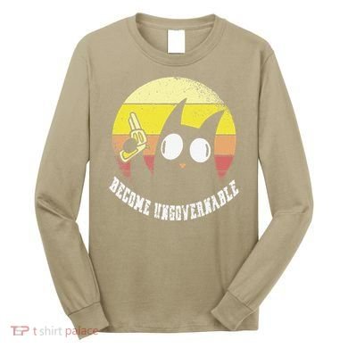 Funny Retro Black Cat Become Ungovernable Long Sleeve Shirt