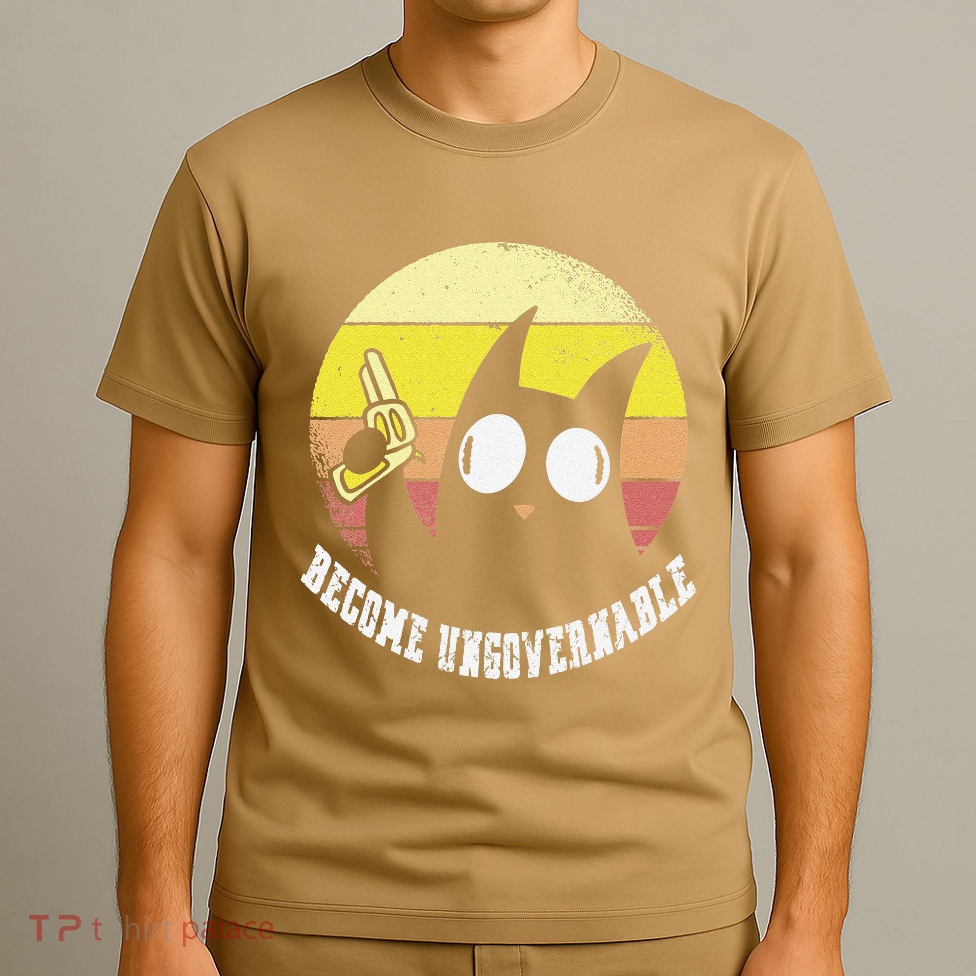 Funny Retro Black Cat Become Ungovernable T-Shirt
